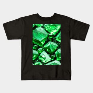 Jewel Pattern - Green Emerald, for a bit of luxury in your life! #1 Kids T-Shirt